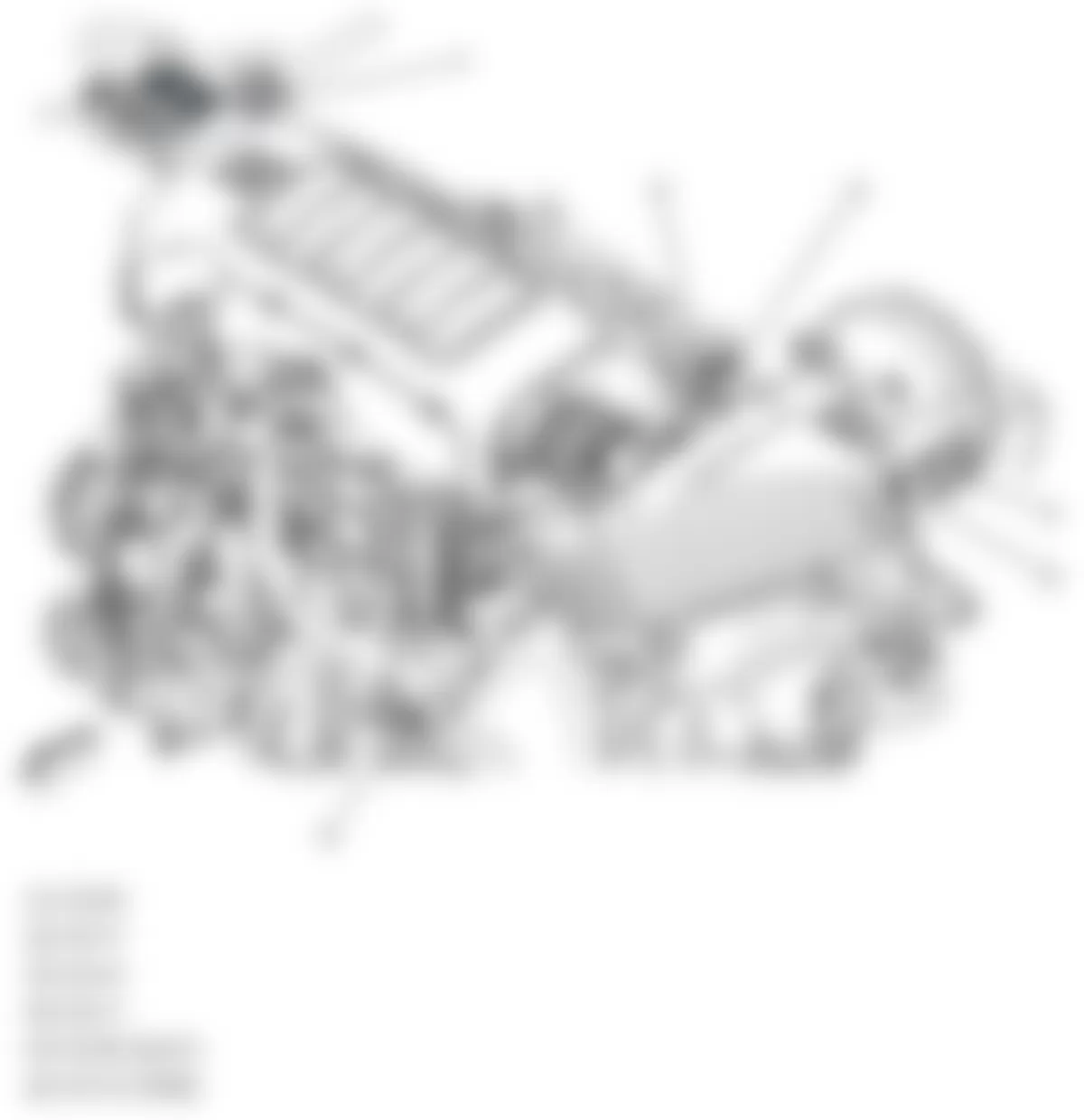 GMC Acadia SLE 2009 - Component Locations -  Top & Rear Of Engine