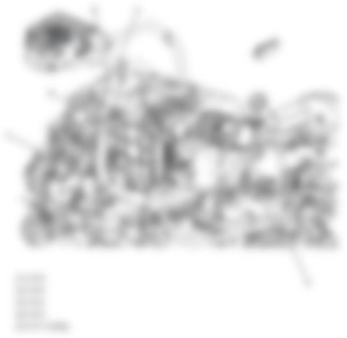 GMC Acadia SLE 2009 - Component Locations -  Top & Rear Of Engine