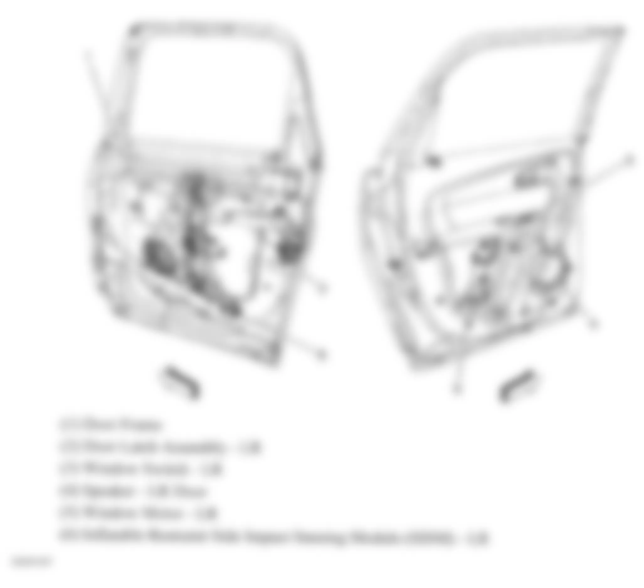 GMC Acadia SLT 2009 - Component Locations -  Left Rear Door