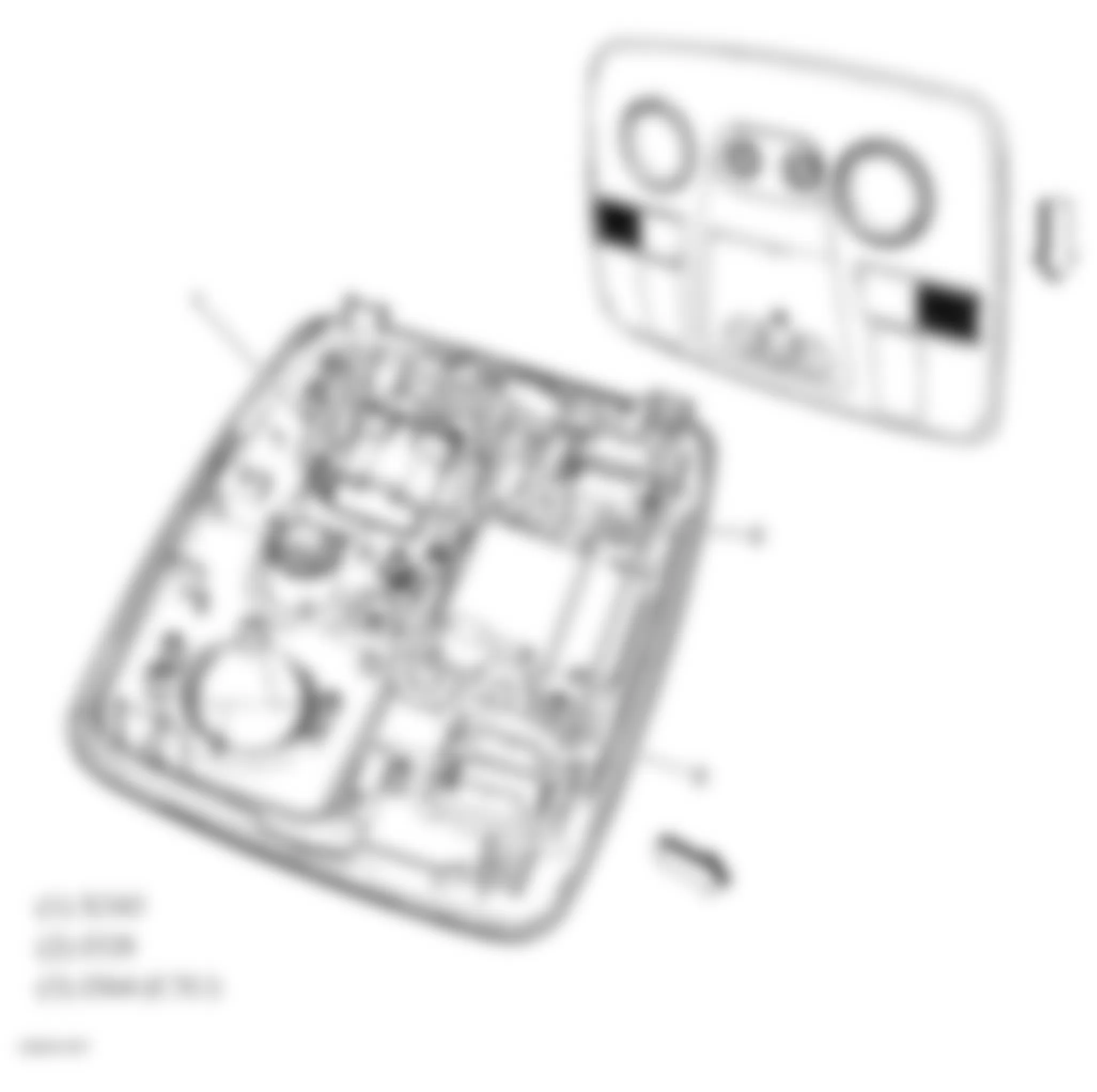 GMC Acadia SLT 2009 - Component Locations -  Overhead Console