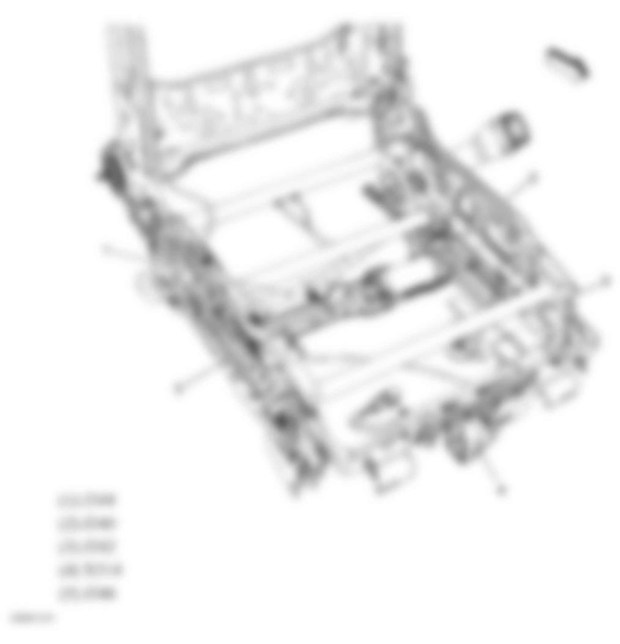 GMC Acadia SLT 2009 - Component Locations -  Under Front Passengers Seat