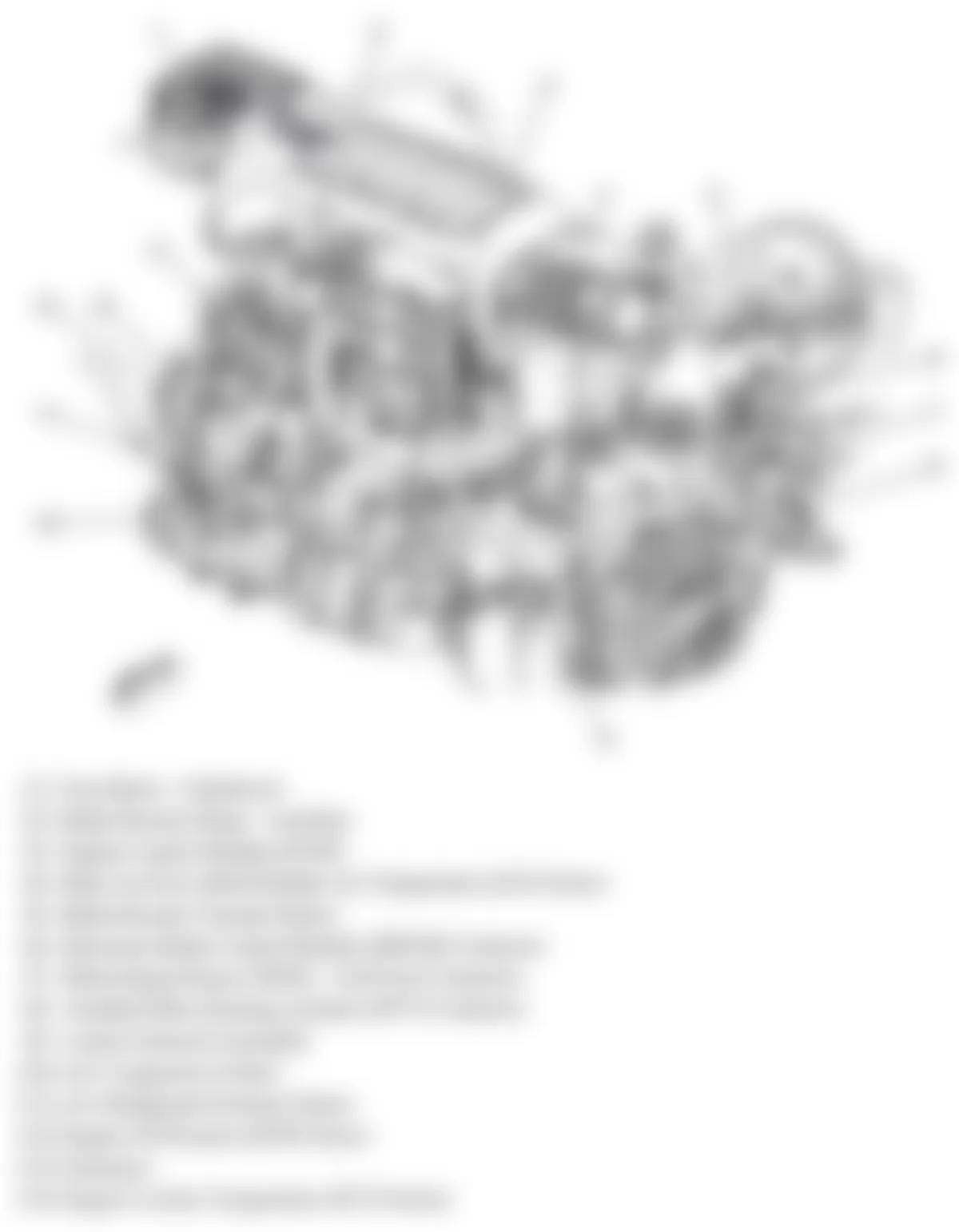 GMC Acadia SLT 2009 - Component Locations -  Left Side & Rear Of Engine
