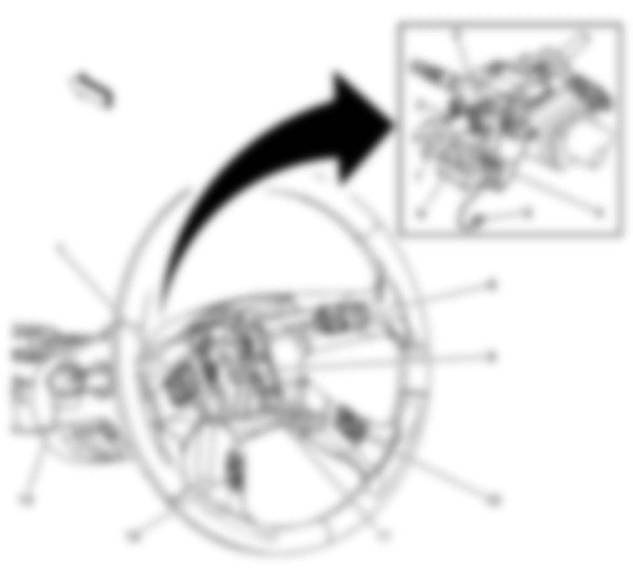 GMC Envoy 2009 - Component Locations -  Steering Wheel Column