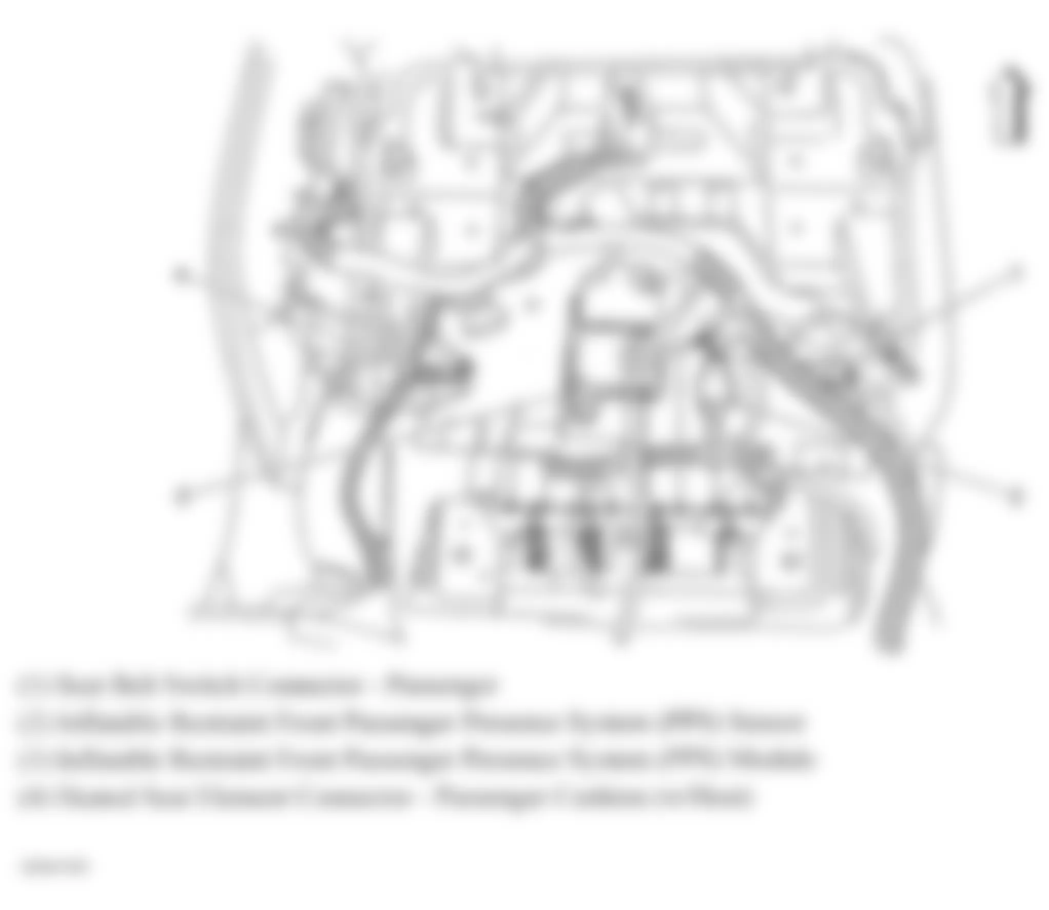 GMC Envoy 2009 - Component Locations -  Beneath Passenger Seat Cushion