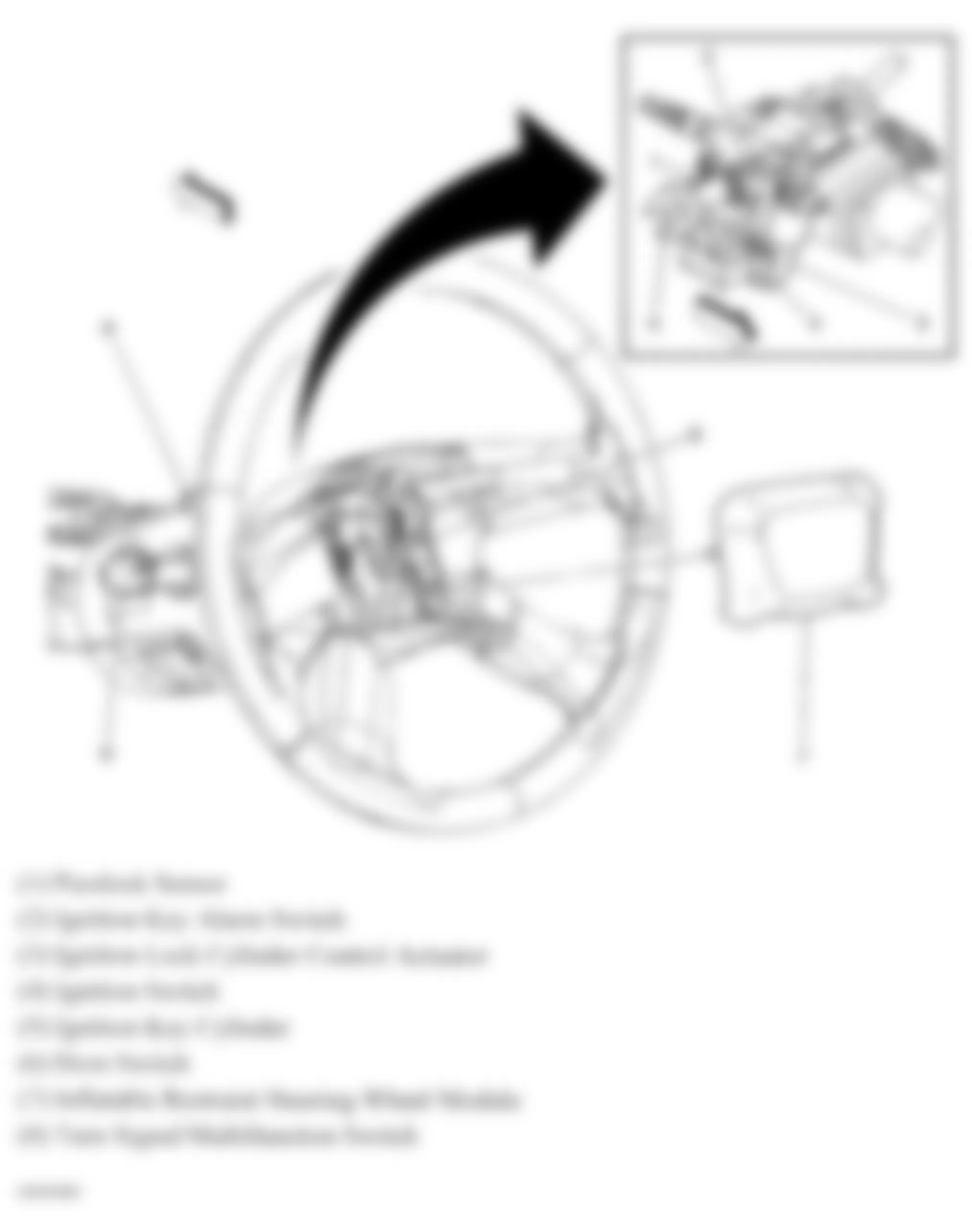 GMC Savana Camper Special G3500 2009 - Component Locations -  Steering Wheel
