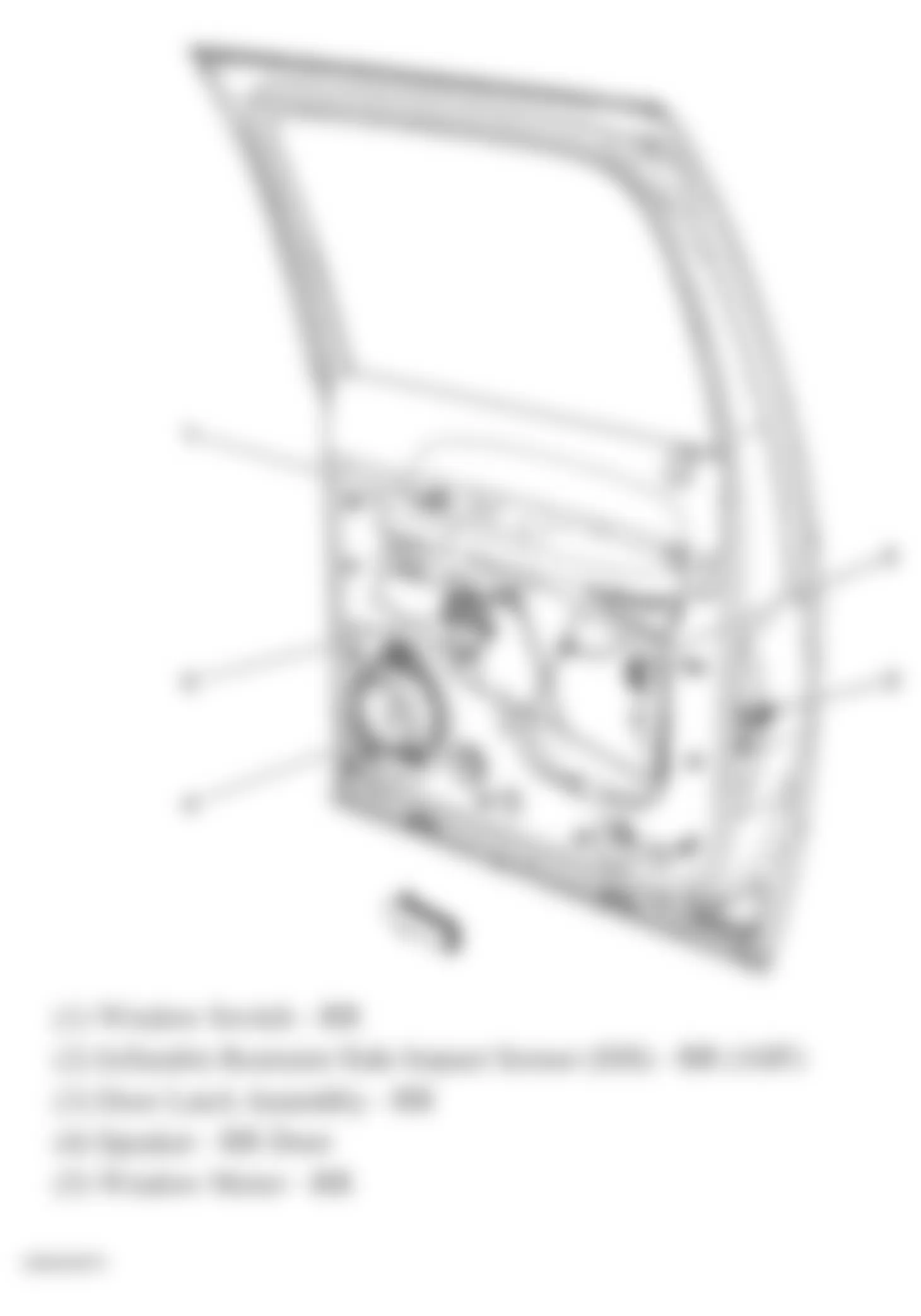 GMC Sierra 1500 2009 - Component Locations -  Right Rear Door (Crew Cab)
