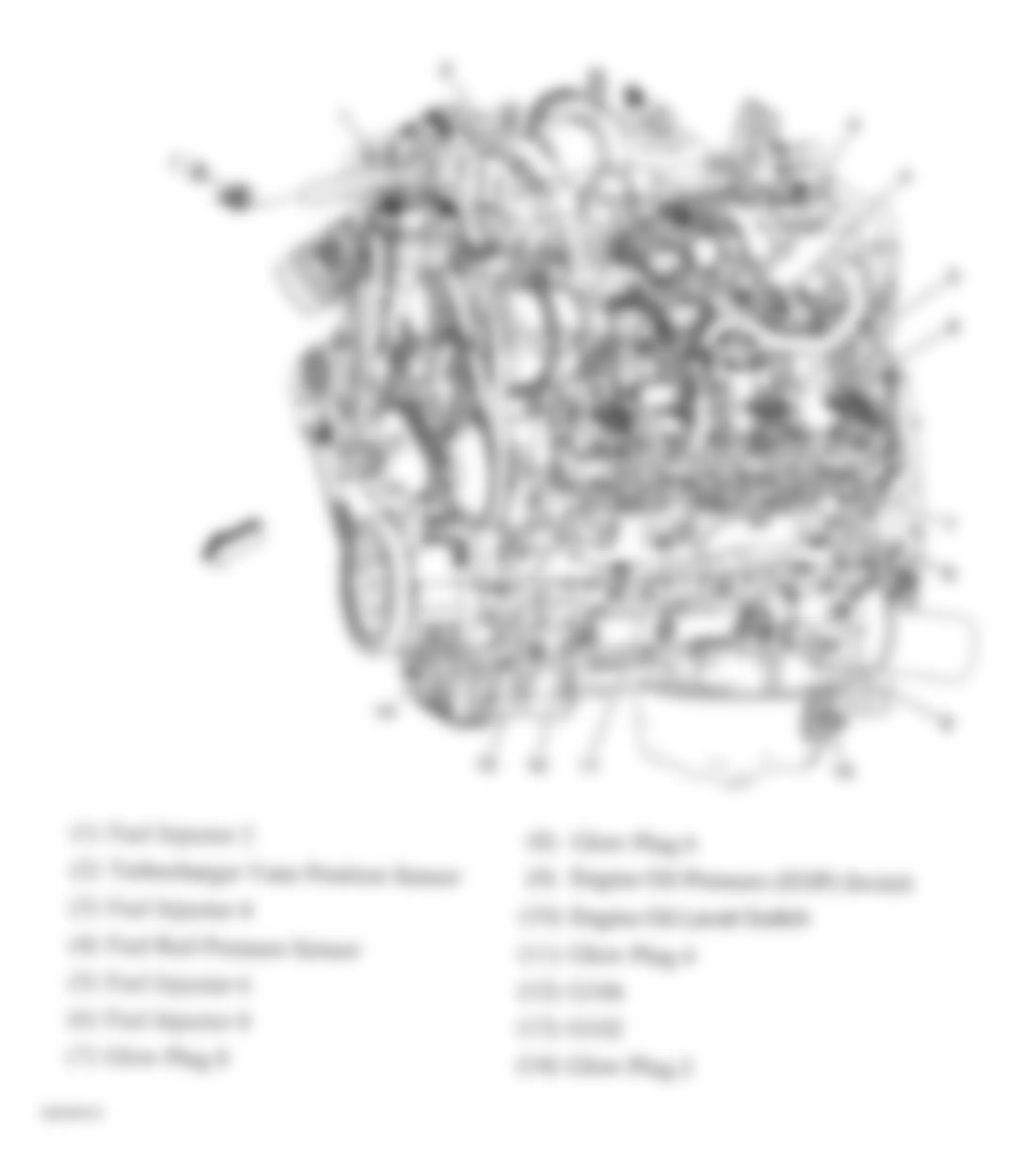 GMC Sierra 2500 HD 2009 - Component Locations -  Left Side Of Engine (Diesel)