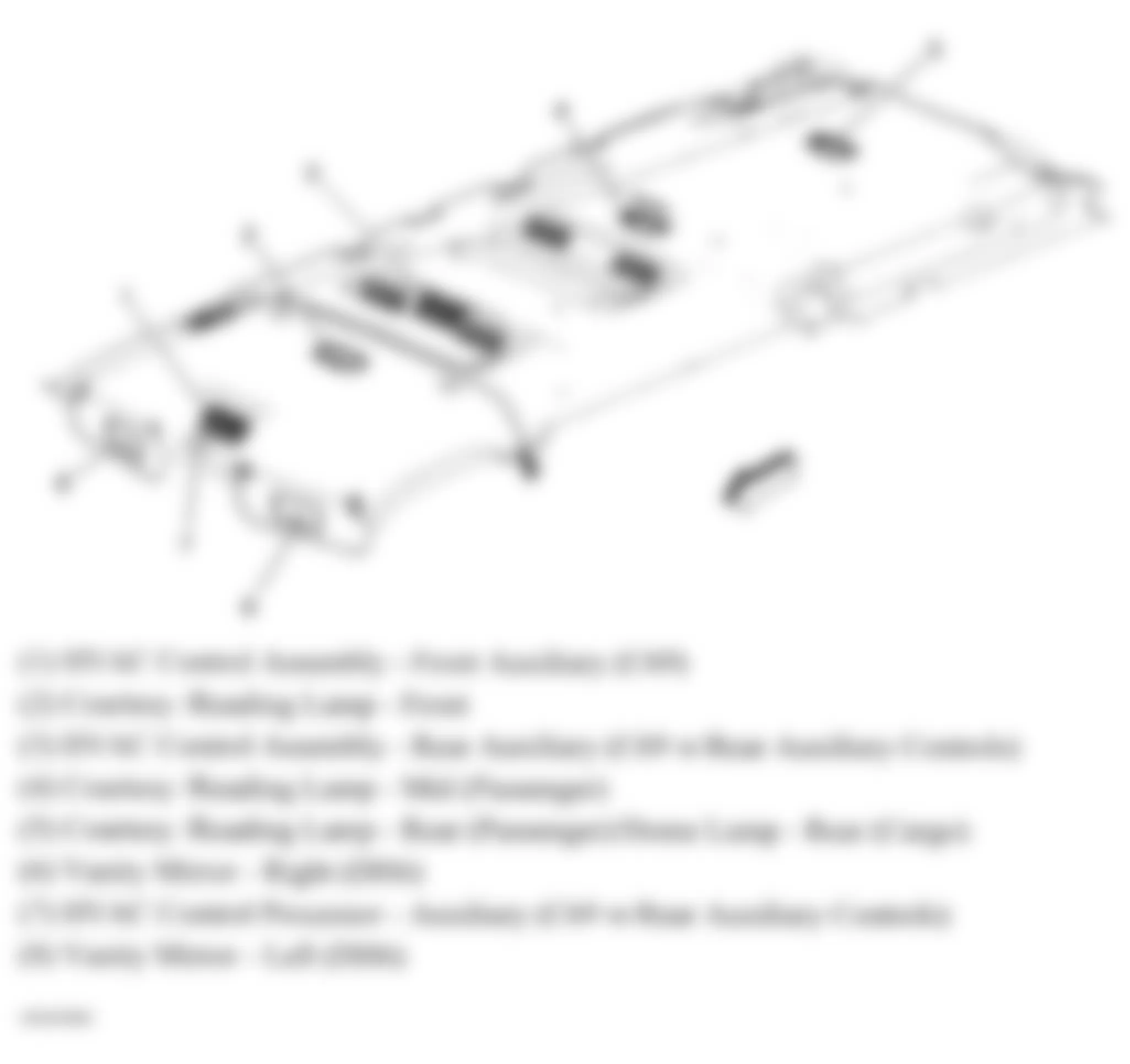 GMC Savana G1500 2010 - Component Locations -  Headliner