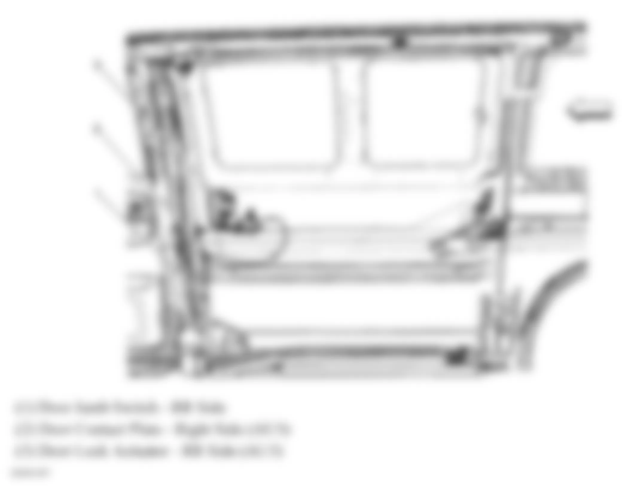 GMC Savana H1500 2010 - Component Locations -  Right Side Door (Sliding)