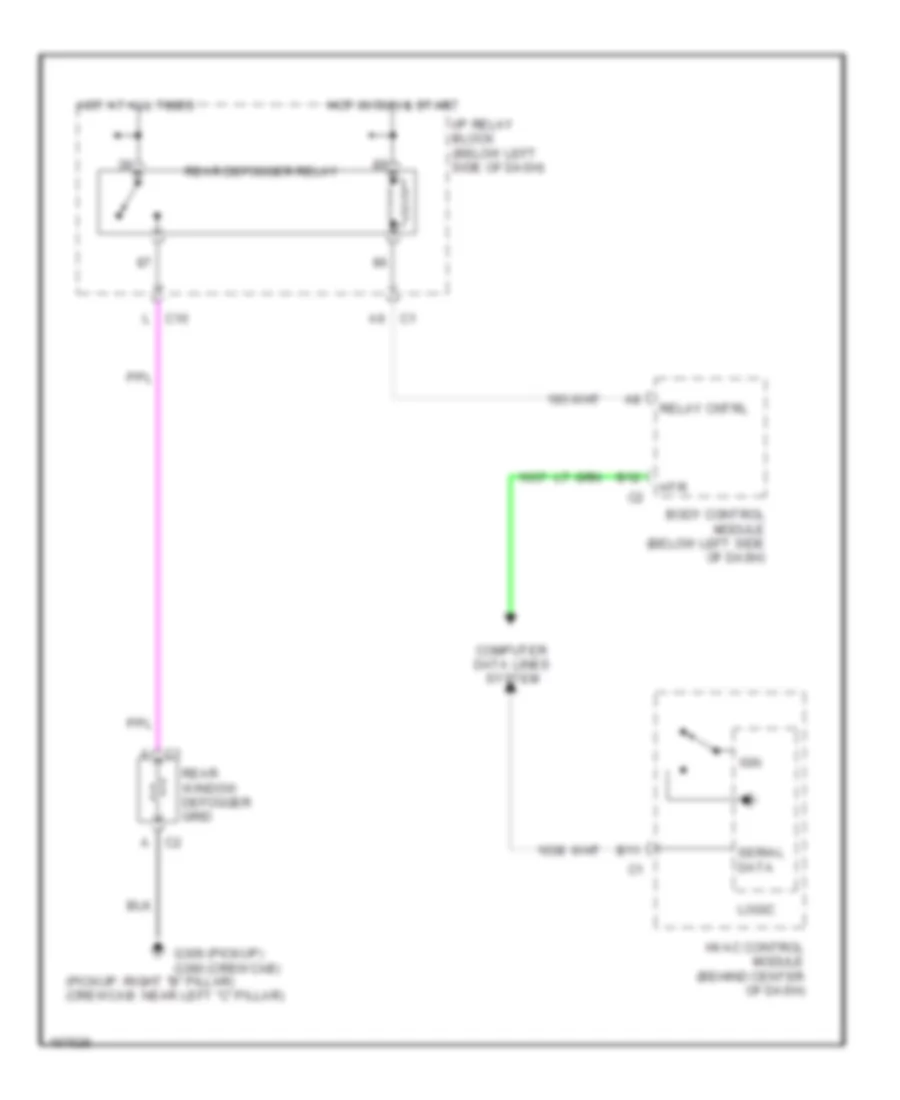 Rear Defogger Wiring Diagram for GMC Sierra 3500 2003