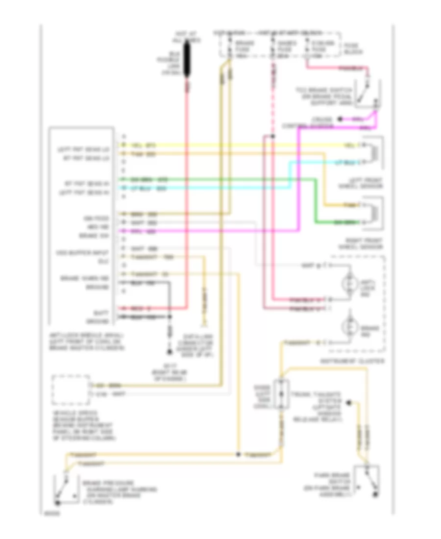 All-Wheel ABS Wiring Diagram, without DRL for GMC Suburban K2500 1994
