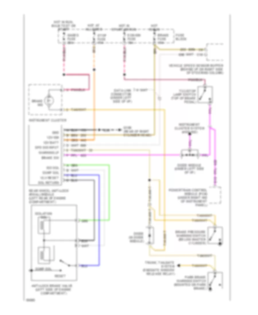 Rear ABS Wiring Diagram, without DRL for GMC Suburban K2500 1994