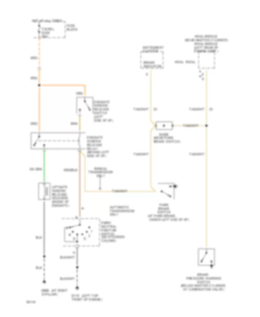 Tailgate Release Wiring Diagram for GMC Suburban K2500 1994