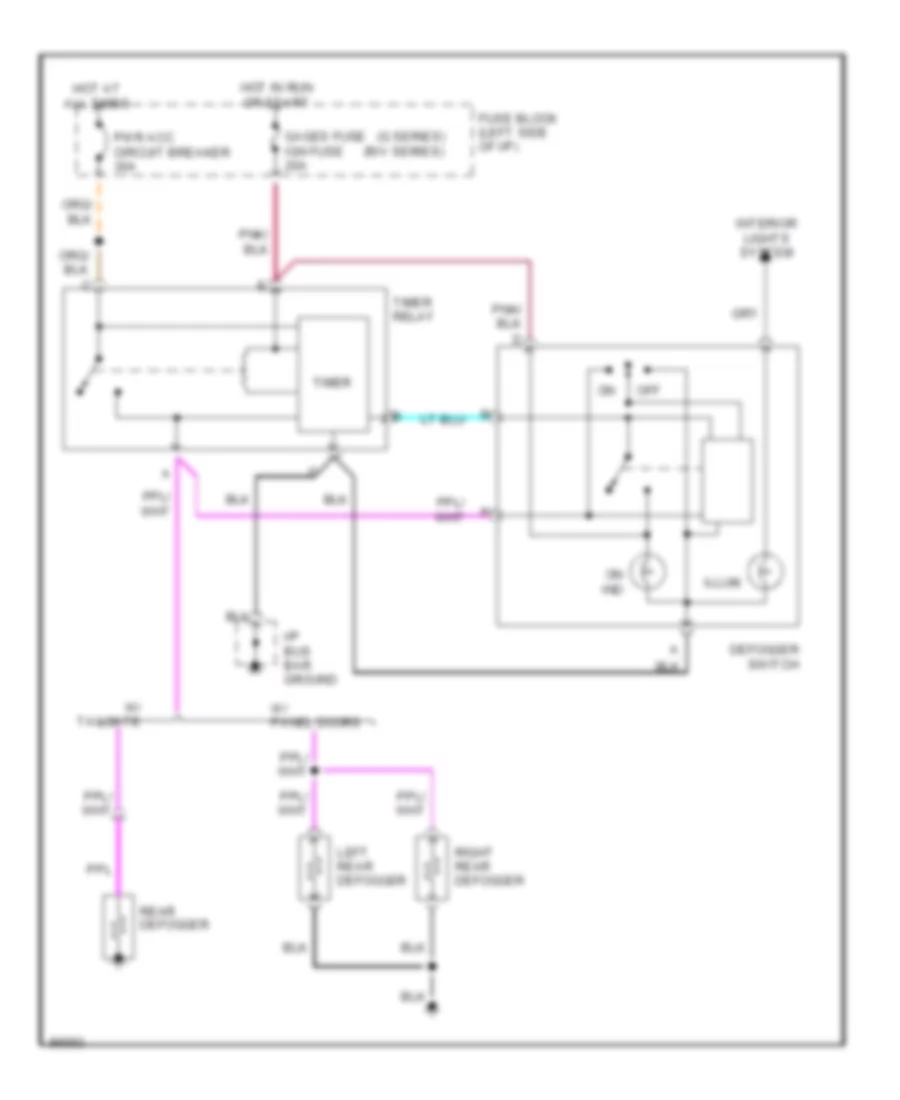 Defogger Wiring Diagram for GMC Vandura G1992 3500