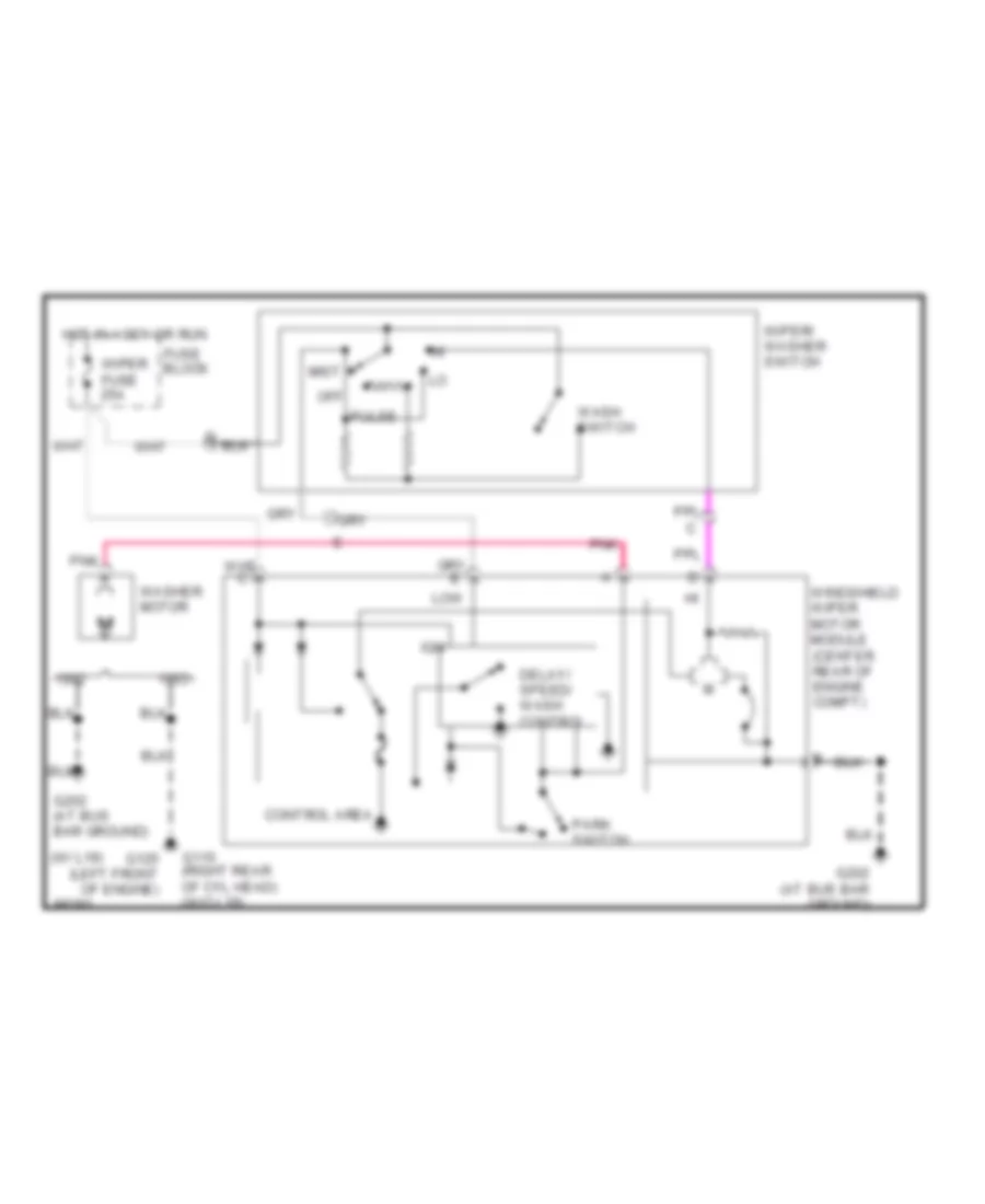 Wiper Washer Wiring Diagram for GMC Vandura G1992 3500