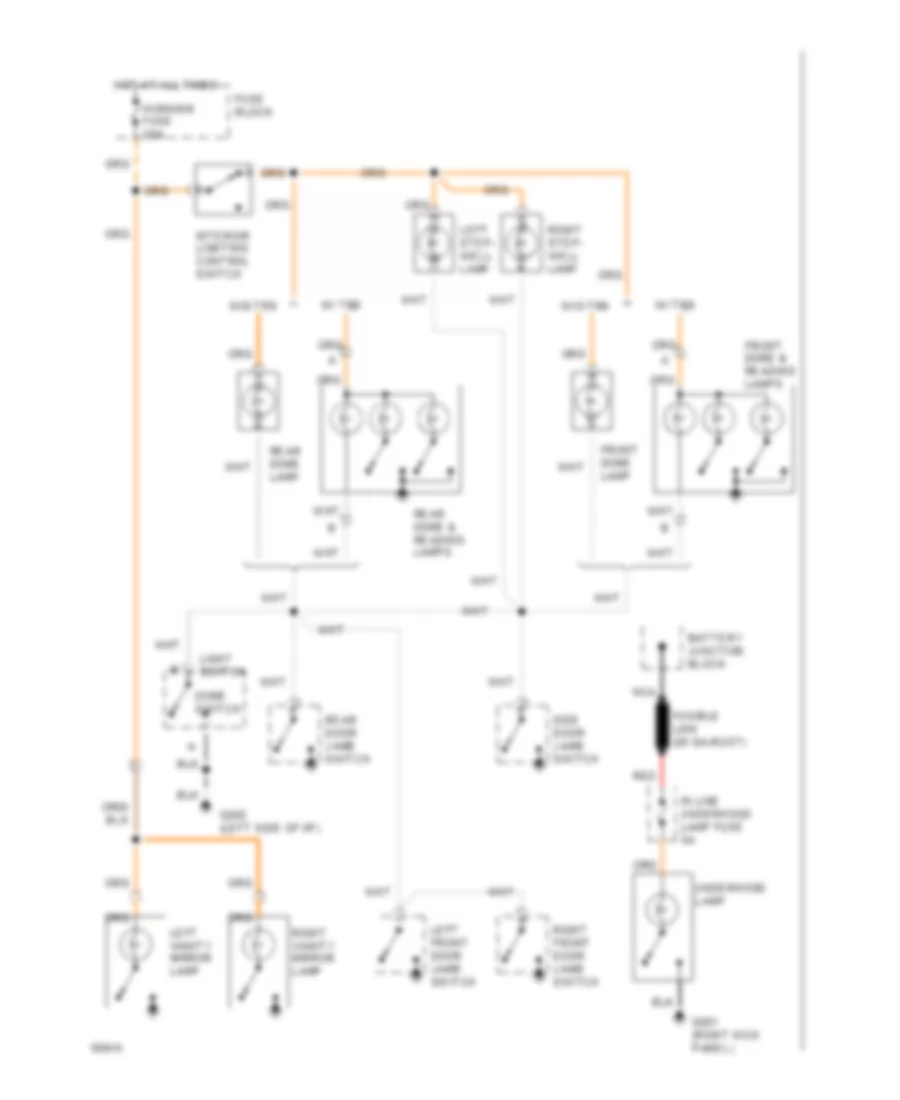 Courtesy Lamps Wiring Diagram, with Auxiliary Lighting for GMC Vandura G1500 1994