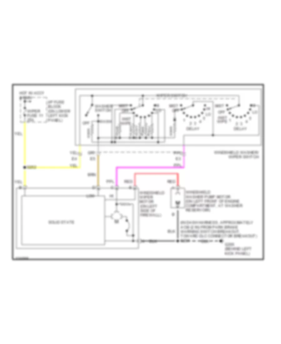 Wiper Washer Wiring Diagram for GMC Savana Special G2000 3500