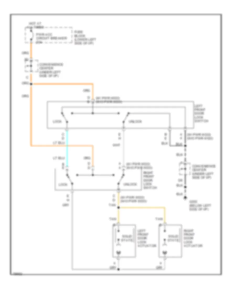 Door Lock Wiring Diagram for GMC Pickup C1996 3500