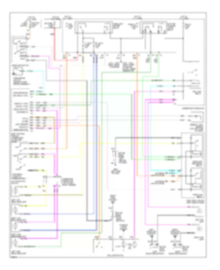Headlights Wiring Diagram, without ZR2 for GMC Sonoma 2003
