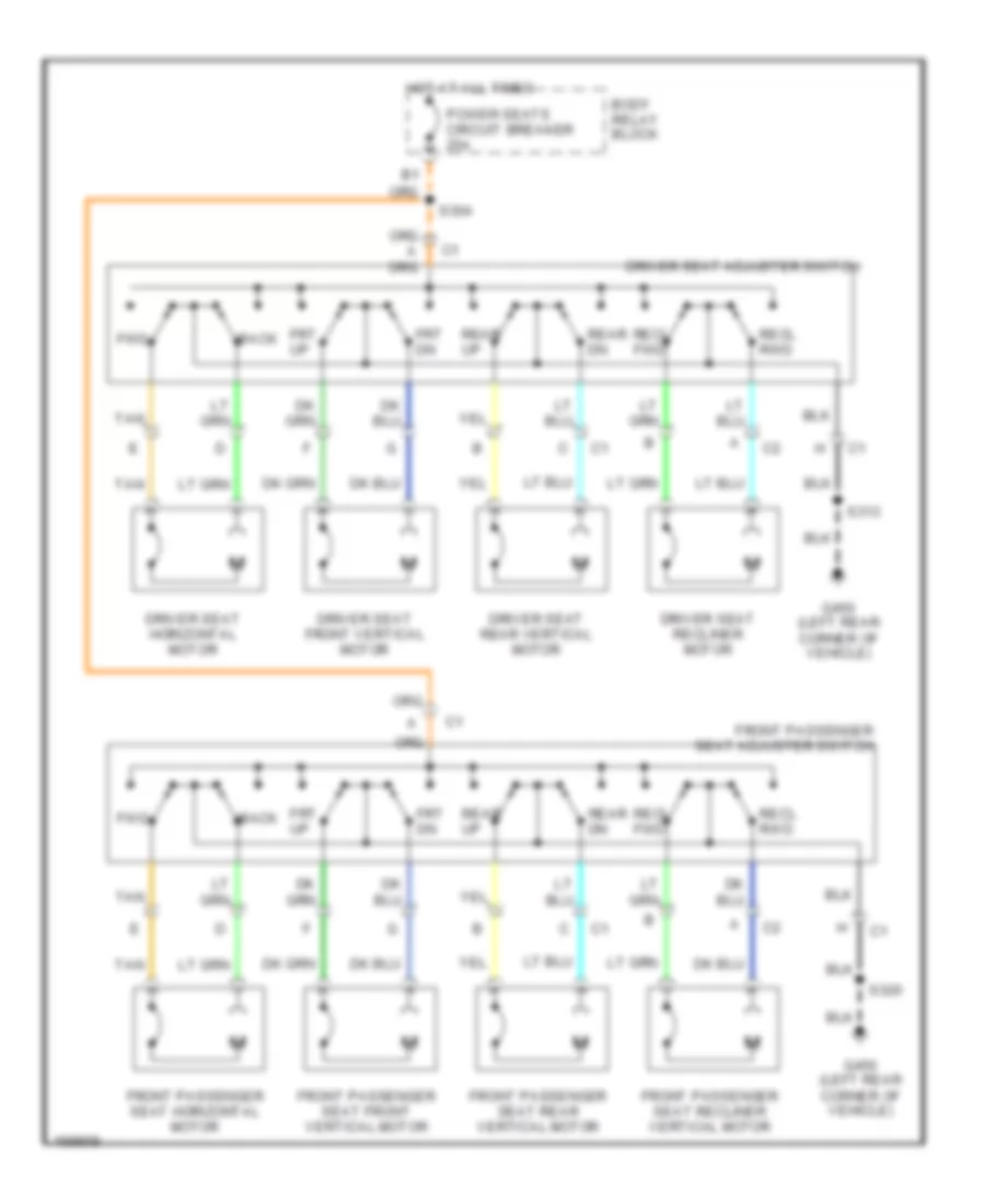 8 Way Adjustable Power Seat Wiring Diagram for GMC Sonoma 2003