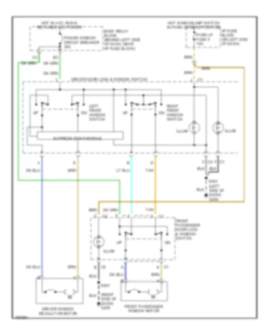 Power Windows Wiring Diagram 2 Door for GMC Sonoma 2003