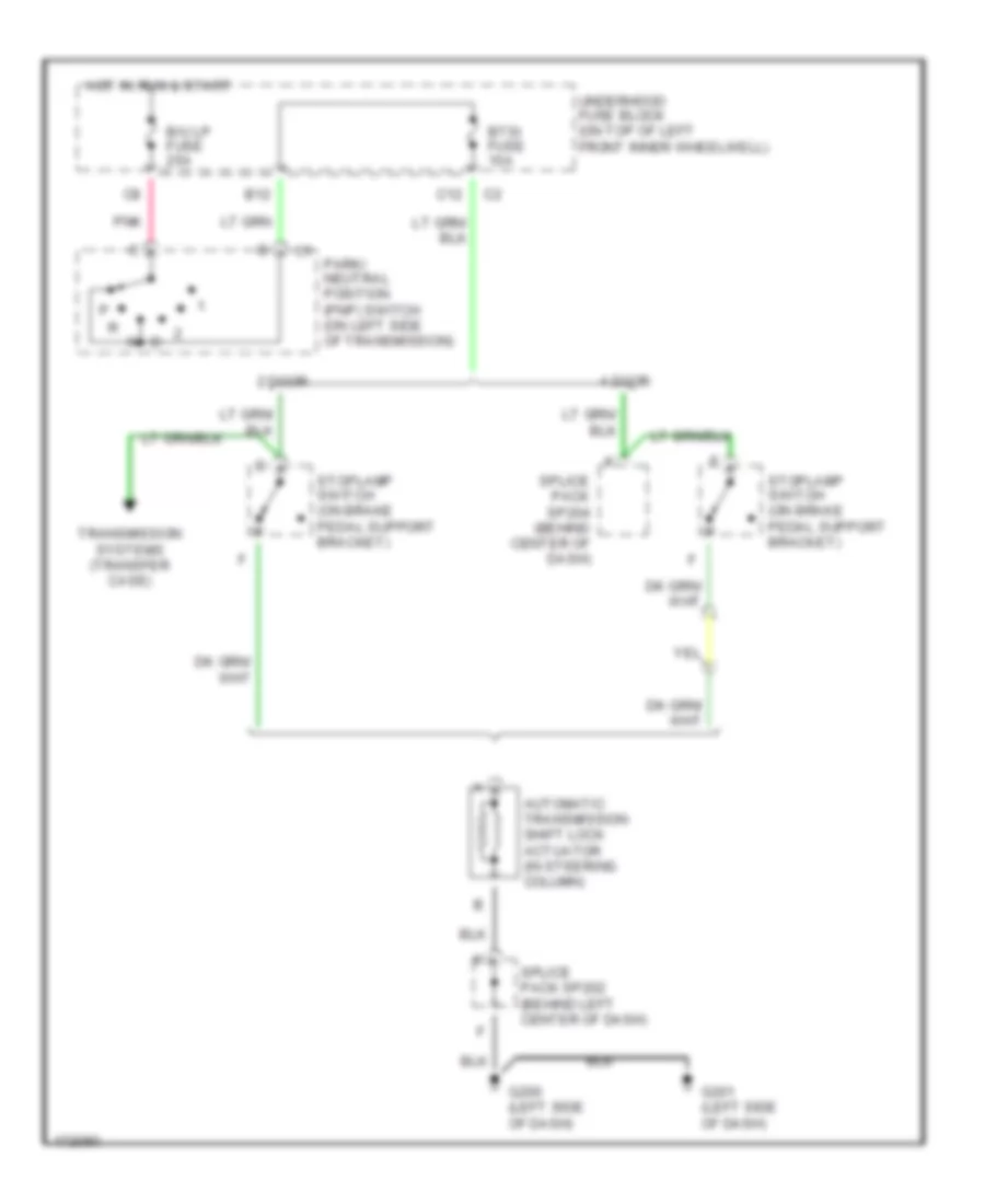 Shift Interlock Wiring Diagram, with Column Shift for GMC Sonoma 2003