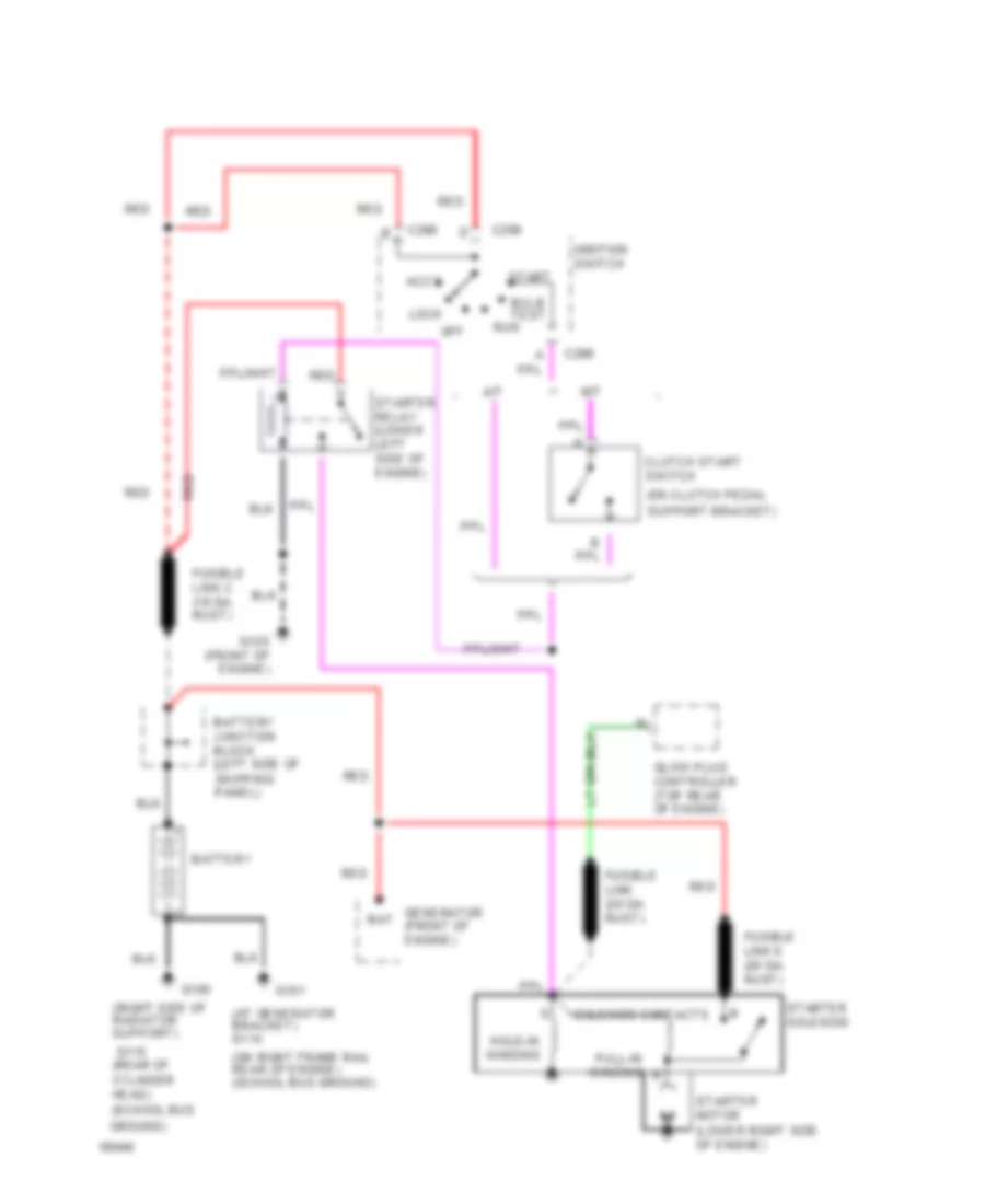 Starting Wiring Diagram, Commercial Chassis (Diesel) for GMC Vandura G2500 1994