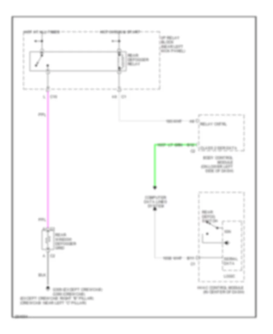 Rear Defogger Wiring Diagram for GMC Sierra Classic HD 2007 1500