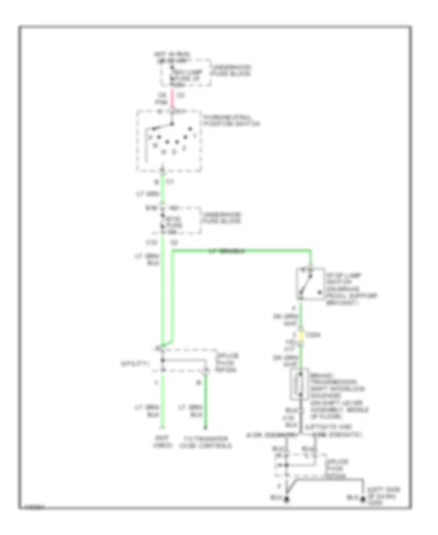 Shift Interlock Wiring Diagram with Column Shift for GMC Jimmy 1999