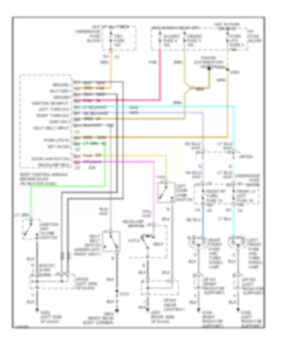 Warning System Wiring Diagrams for GMC Jimmy 1999