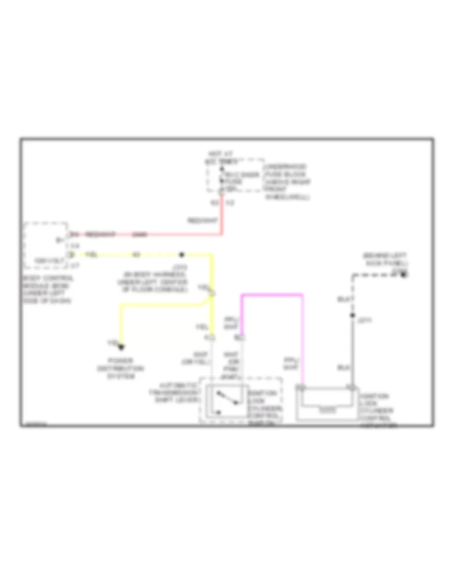 Ignition Lock Solenoid Wiring Diagram for GMC Acadia SLE 2009