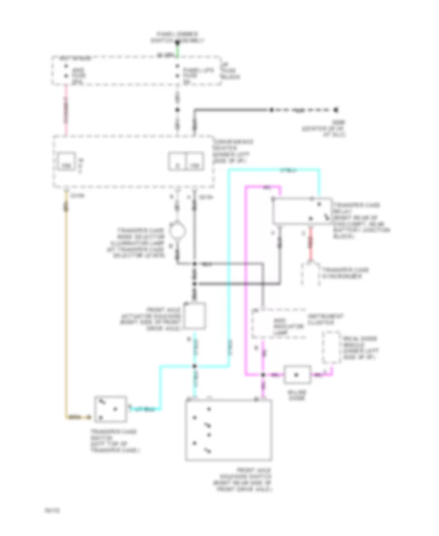 Transfer Case Wiring Diagram, Except Heavy Duty 4 Speed AT for GMC C3500 HD 1993