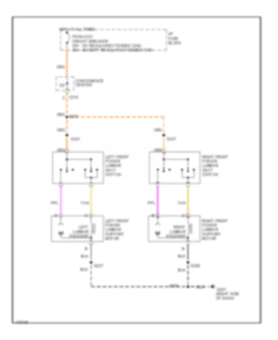 Lumbar Wiring Diagram, with Bucket Seat for GMC Pickup C1500 1999