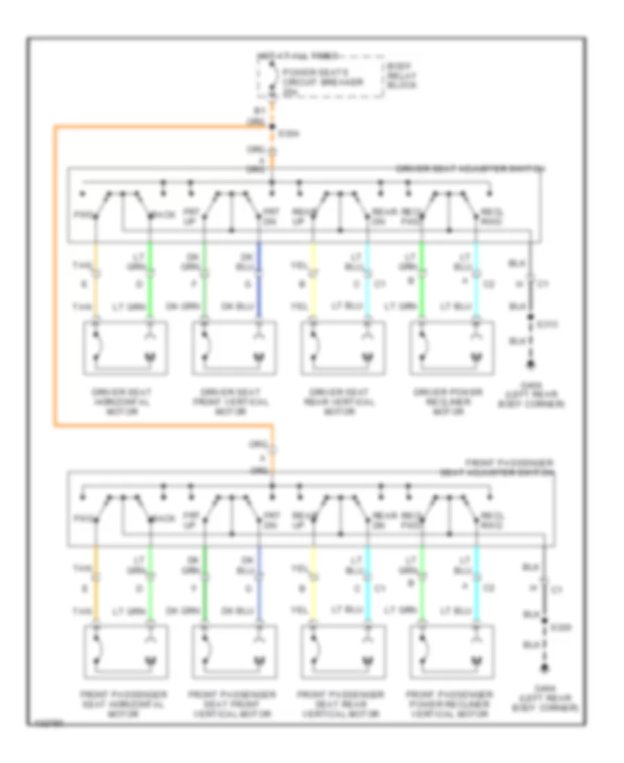 8 Way Adjustable Power Seat Wiring Diagram for GMC Sonoma 2001