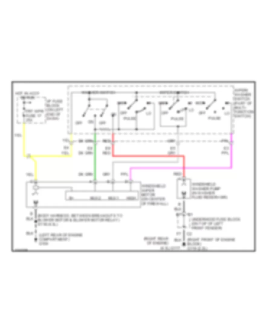 Front Wiper Washer Wiring Diagram for GMC Sonoma 2001