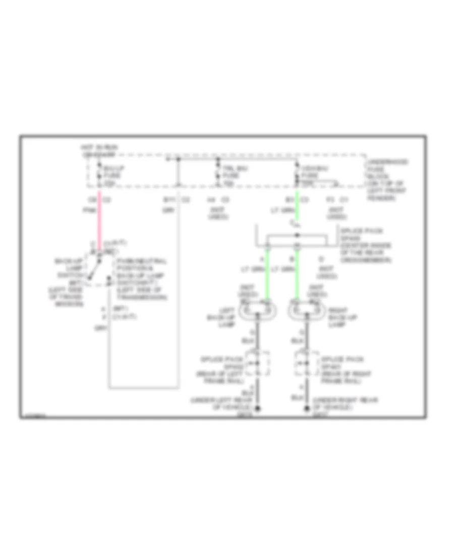 Back up Lamps Wiring Diagram for GMC Sonoma 2000