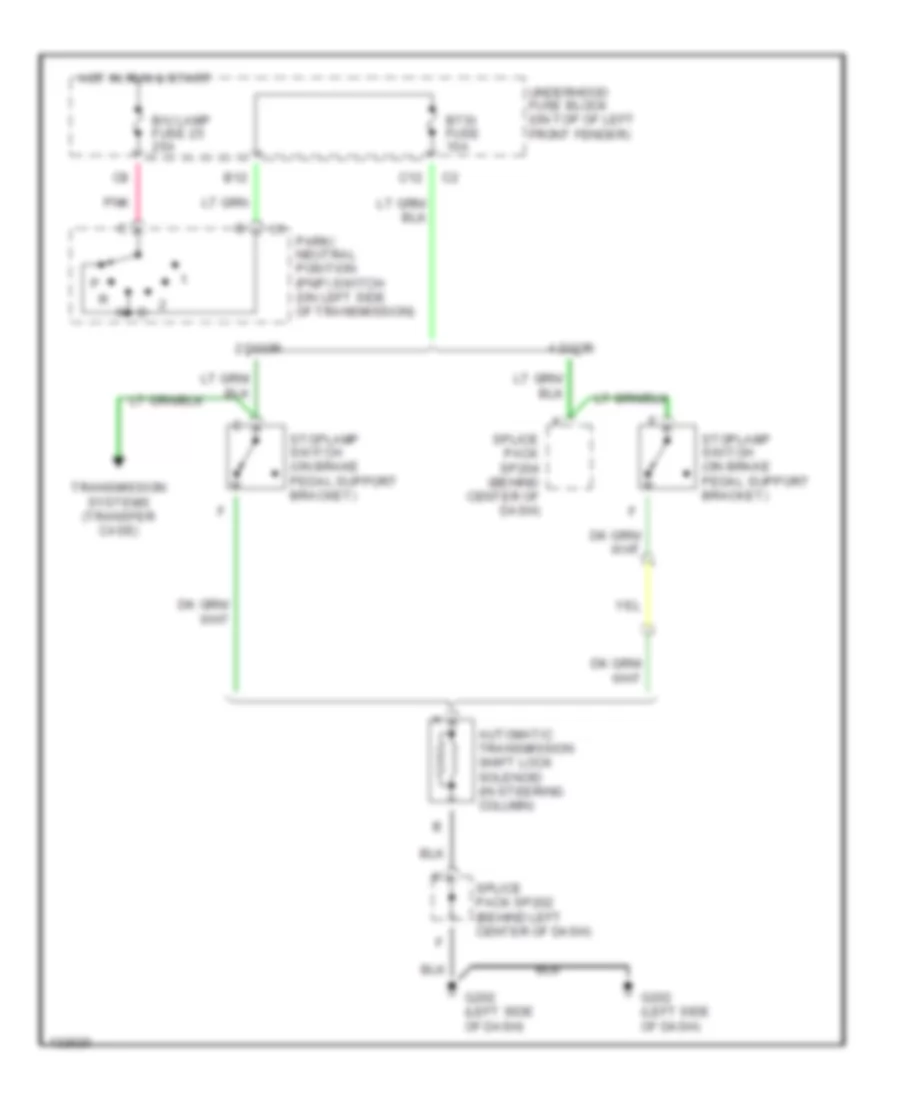 Shift Interlock Wiring Diagram, with Column Shift for GMC Sonoma 2000