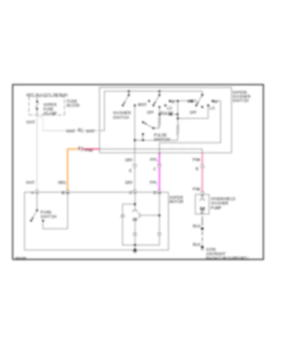 Электросхема стеклоочистителя, дворников и омывателя для GMC Safari 1990