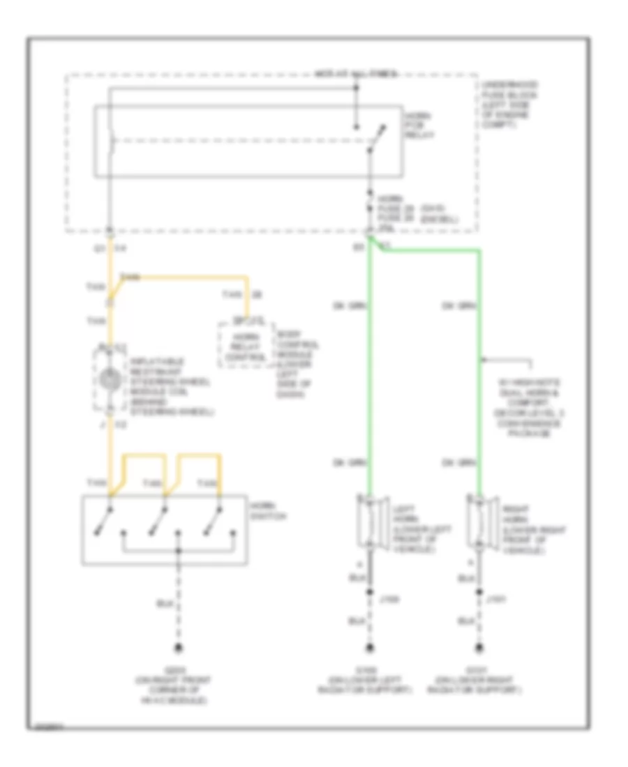 Horn Wiring Diagram for GMC Cab  Chassis Sierra 3500 HD 2009