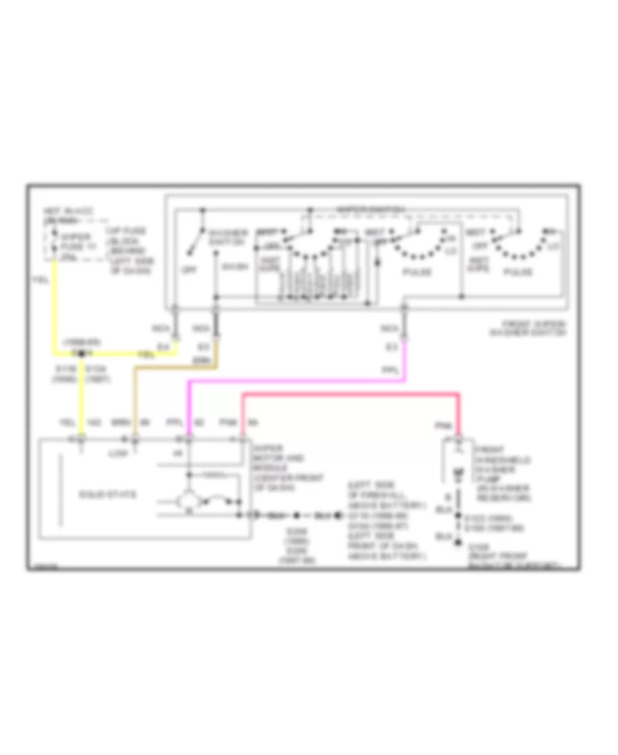 Front Washer Wiper Wiring Diagram for GMC Safari 1996