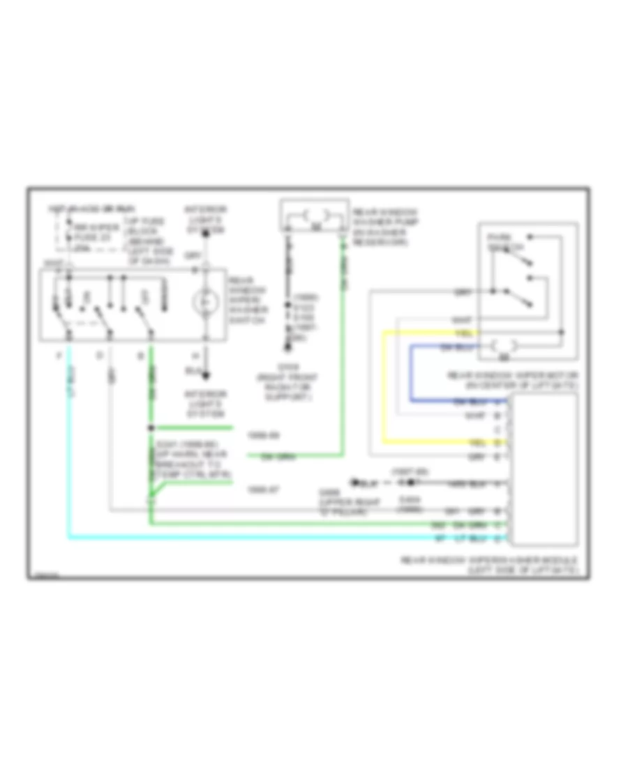 Rear WiperWasher Wiring Diagram for GMC Safari 1996