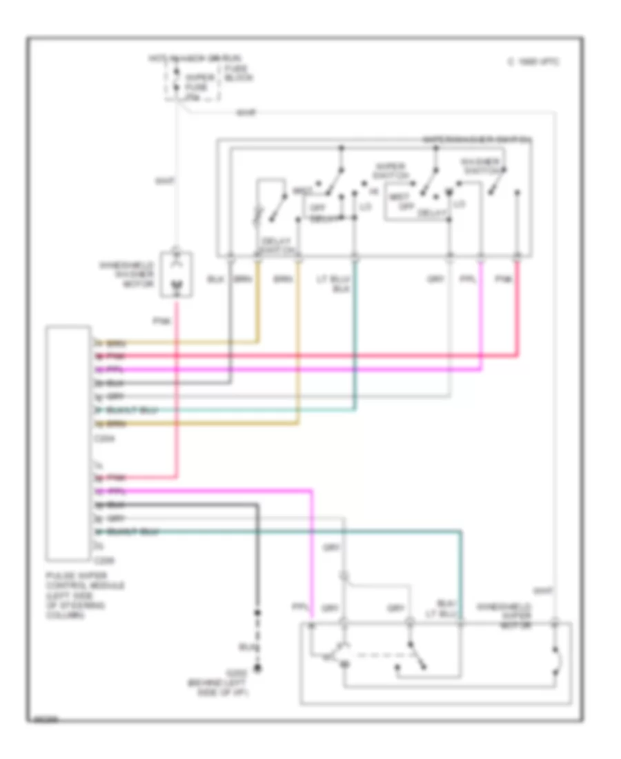 Wiper Washer Wiring Diagram for GMC Suburban R1990 1500