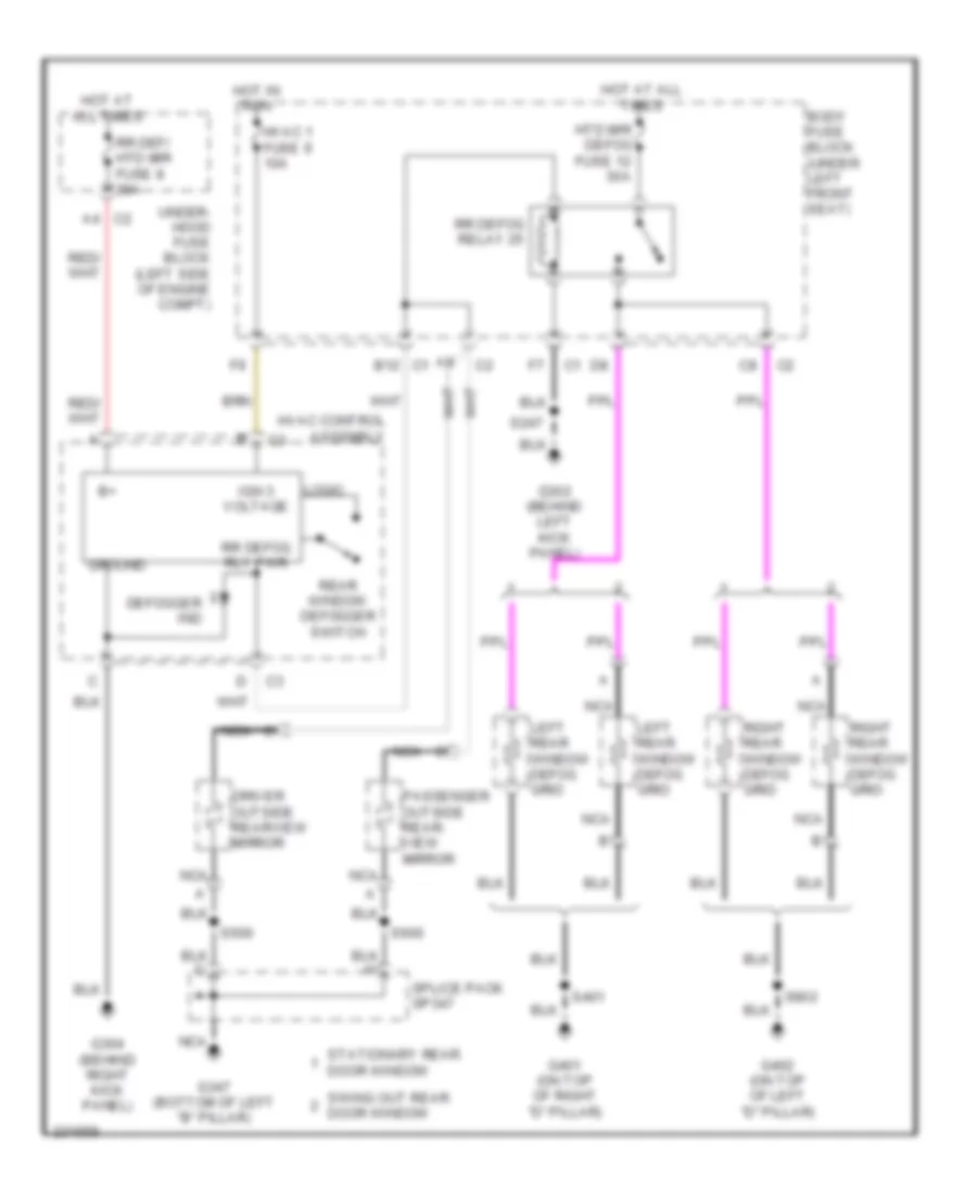 Defoggers Wiring Diagram for GMC Savana G2006 1500