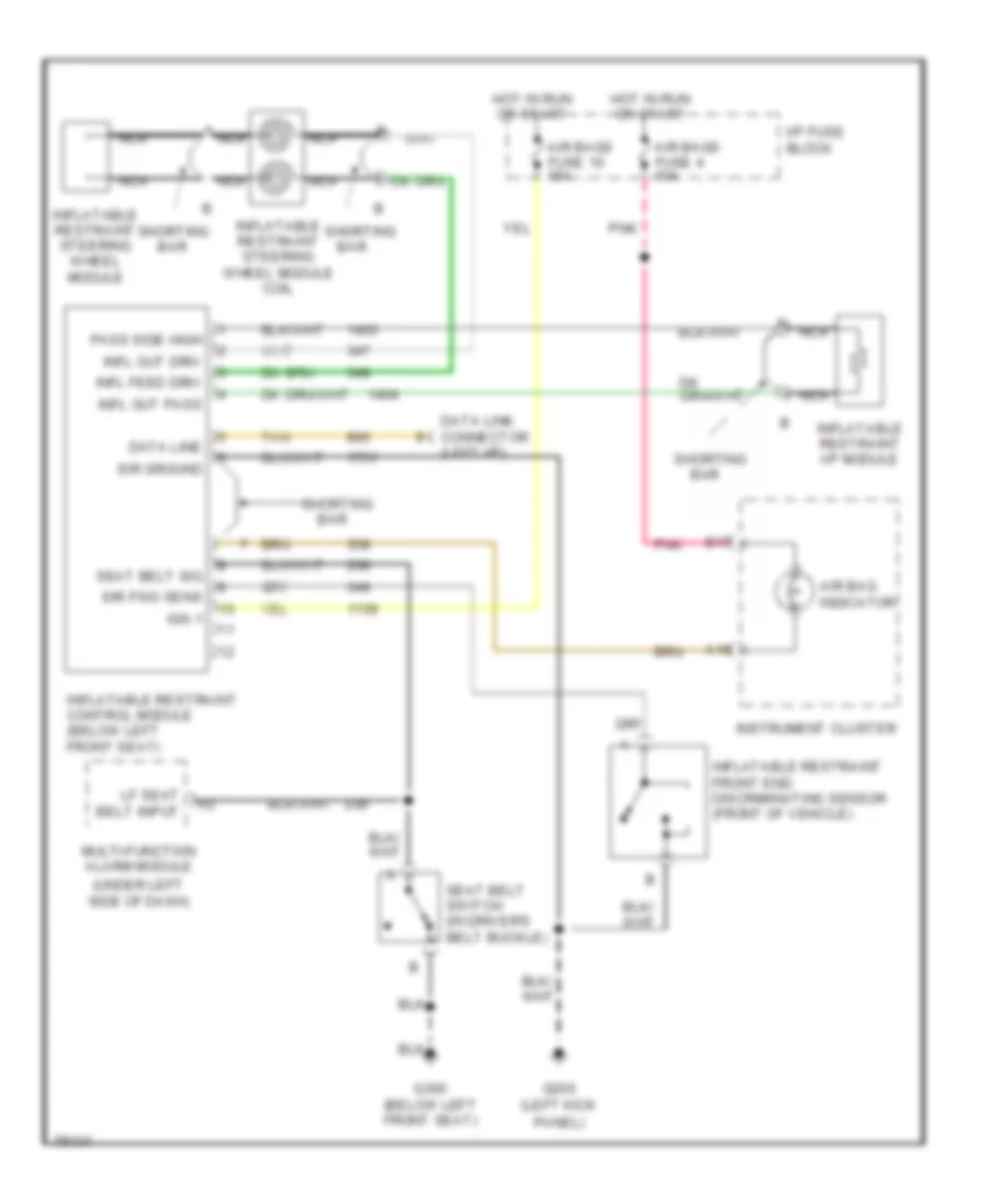 Supplemental Restraint Wiring Diagram for GMC Savana Camper Special G3500 1996