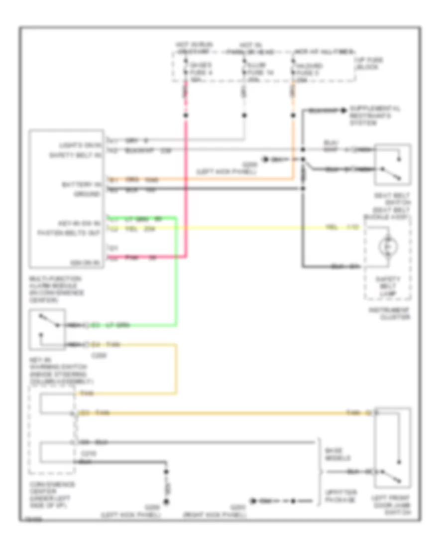 Warning System Wiring Diagrams for GMC Savana Camper Special G1996 3500