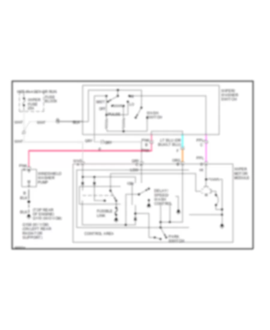 Interval WiperWasher Wiring Diagram for GMC Jimmy 1993