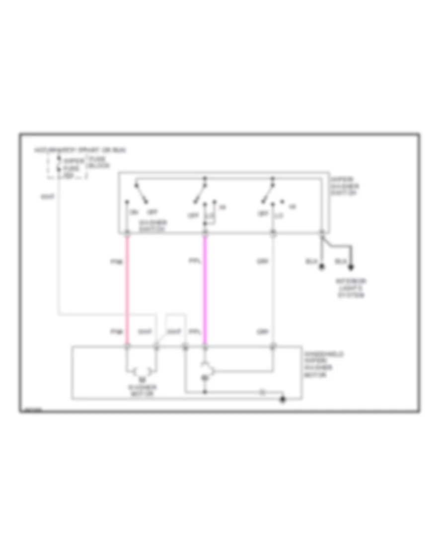 Электросхема стеклоочистителя, дворников и омывателя С 2 скоростями, Шасси Кэмпинга для GMC Value Van P1990 3500