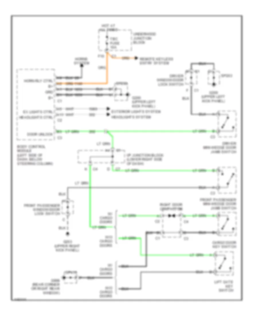 Forced Entry Wiring Diagram for GMC Yukon XL C2001 2500