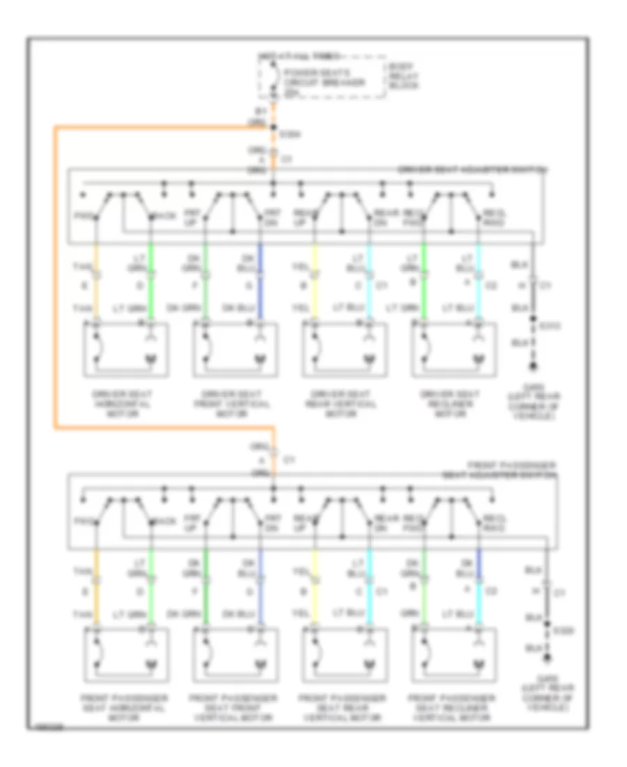 8-Way Adjustable Power Seat Wiring Diagram for GMC Sonoma 2004