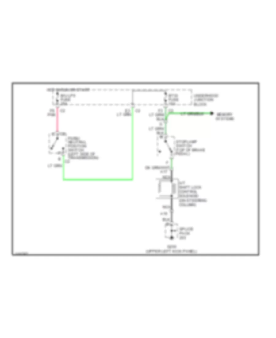 Shift Interlock Wiring Diagram for GMC Yukon XL K1500 2001